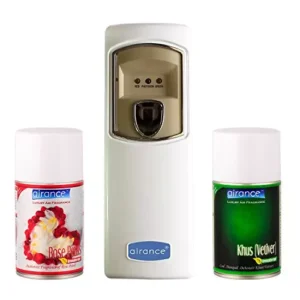 Airance Automatic Room Freshener Dispenser Machine with 250 ml Each Rose Petals & Khus (Vetiver) Fragrance Spray Bottle (Pack of 3)
