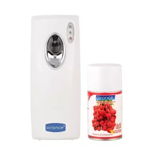 Airance Automatic Room Freshener Dispenser Machine with 250 ml Litchi Fragrance Spray Bottle (Pack of 2)