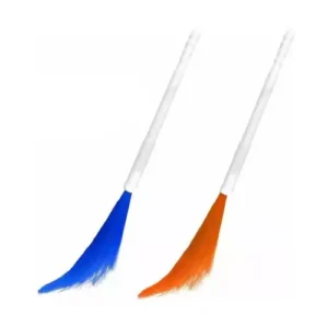 Cyber Sales Blue and Orange 108 cm Plastic Wet and Dry Broom (Pack of 2)