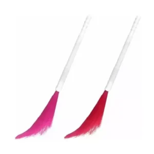 Cyber Sales Pink and Red Size 108 cm Plastic Wet and Dry Broom (Pack of 2)