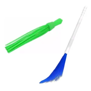 Cyber Sales Blue and Green 108 cm, 58 cm Plastic Wet and Dry Broom (Pack of 2)