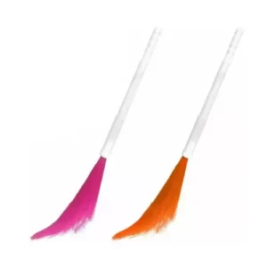 Cyber Sales Pink and Orange 108 cm Plastic Wet and Dry Broom (Pack of 2)