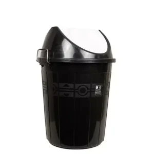 KKR INDUSTRIES Plastic Black 15 L Plastic Swing Dustbin