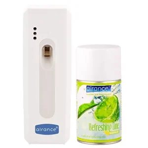 Airance Automatic A5 Perfume Dispenser With 250 ml  Refreshing Lime Fragrance Refill (Pack of 2)