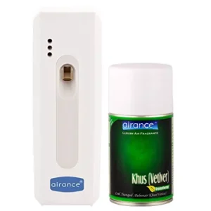 Airance Automatic A5 Perfume Dispenser With 250 ml  Khus  (Vetiver) Fragrance Refill (Pack of 2)