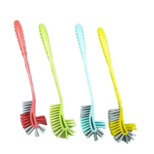 KKR INDUSTRIES Plastic Red, Green, Blue & Yellow Twin Side Plastic Toilet Brush Combo (Pack of 4)