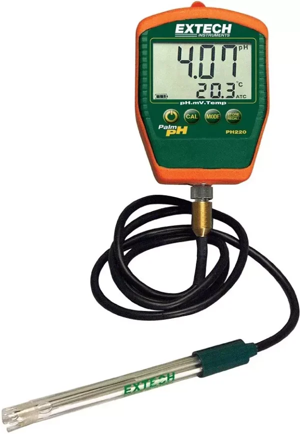 Extech PH-220C pH Range 0 -14 pH Water proof Palm pH & Temperature Meter