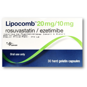 LIPOCOMB 20 / 10 MG ( ROSUVASTATIN / EZETIMIBE ) 30 CAPSULES
