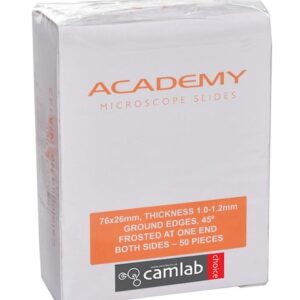 Academy Microscope Slide 1.0-1.2mm thick One Frosted End Both Sides pk50