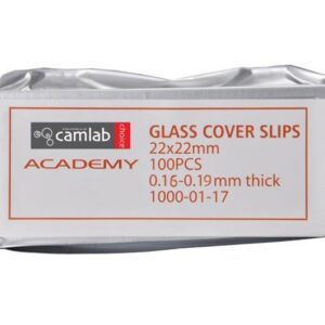 Academy Cover Slips 0.16-0.19mm Thick 22 x 22mm Pack of 100