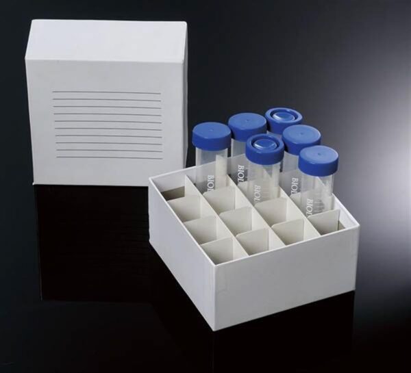16 Place Cardboard Cryo Box for 50ml Tubes Grid Pack of 5
