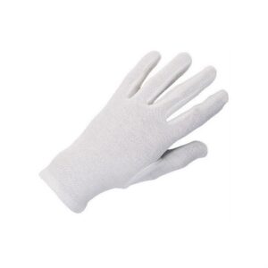 Ladies O/C Bleached Cotton Glove Stockinette Reversible Fourchette Pattern Pack of 10 Pairs
