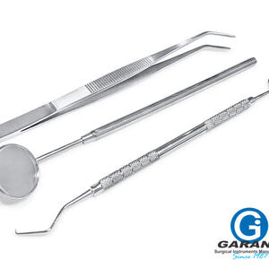 Dental Basic Instruments Set of 3 Pcs (Mirror, Explorer & Tweezer)