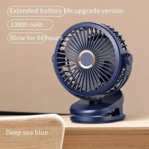 Chargeable Clipped Fan 360? Rotation 4-speed Wind USB Desktop Ventilator Silent Mini 10000mAh Fans