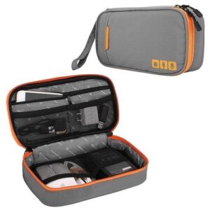 Multi-functional Headphone Charger Data Cable Storage Bag Portable Power Pack, Size: S, 24 X 12 X 5cm (Grey)
