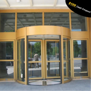 Automatic revolving door with two wings