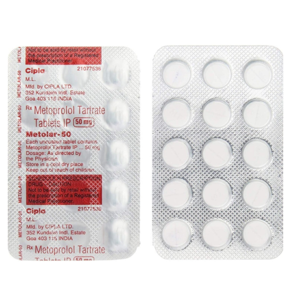 CIPLA METOLAR 50mg TABLET (15 Tablets)