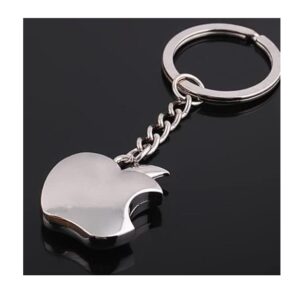 APPLE LOGO SILVER METAL KEYCHAIN