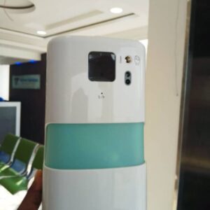 Automatic dispenser with thermometer