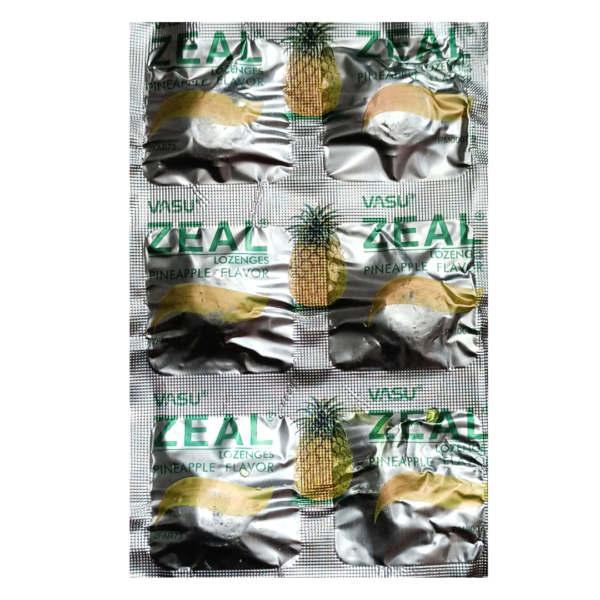VASU ZEAL LOZENGES PINEAPPLE FLAVOUR (6 Lozenges)