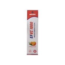 EFVC 1000MG ORANGE FLAVOUR SUGAR FREE BOTTLE OF 20 EFFERVESCENT TABLETS
