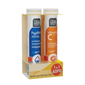 Pharmalead Hydro + Electrolytes With Vitamins & Minerals Lemon Flavor Effervescent 20 Tablets  + Pharmalead Vitamin C 1000mg Orange FLavor Effervescent 20 Tablets Free