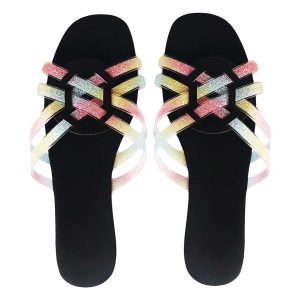 Multi-colored Woven Sequins Slippers
