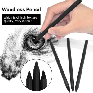 3pcs Corot Woodless Charcoal Pencils