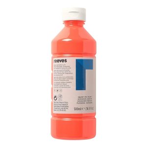 500ml Reeves Ready Mix Gouache Paint ? Fluorescent Orange