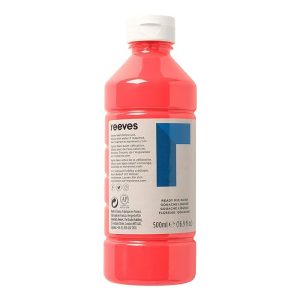 500ml Reeves Ready Mix Gouache Paint ? Fluorescent Red