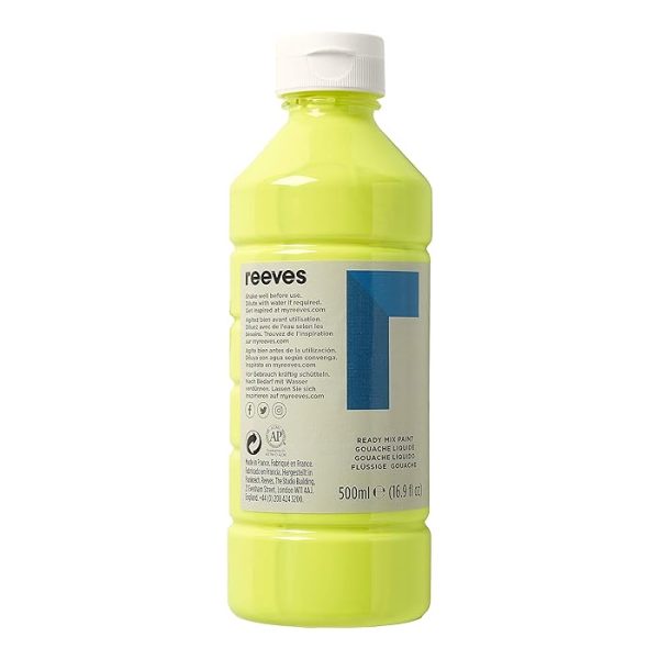 500ml Reeves Ready Mix Gouache Paint ? Fluorescent Yellow