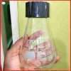 Erlenmeyer or Conical flask with cap. Chemistry lab Laboratory Apparatus