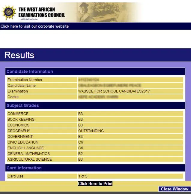 waec result checker