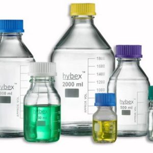 Benchmark Scientific B3000-1000-W Hybex Borosilicate Glass Media Storage Bottle, 1000 mL with Standard, White Cap (Pack of 10)