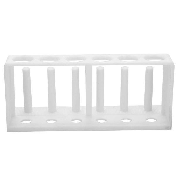 6 Holes Test Tube Rack, Lab Test Tube Rack Holder, Lab Test Tube Rack Holder Plastic White Test Tube Holder Stand Laboratory Supplies with Drying Pins - Image 5