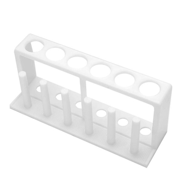 6 Holes Test Tube Rack, Lab Test Tube Rack Holder, Lab Test Tube Rack Holder Plastic White Test Tube Holder Stand Laboratory Supplies with Drying Pins - Image 8