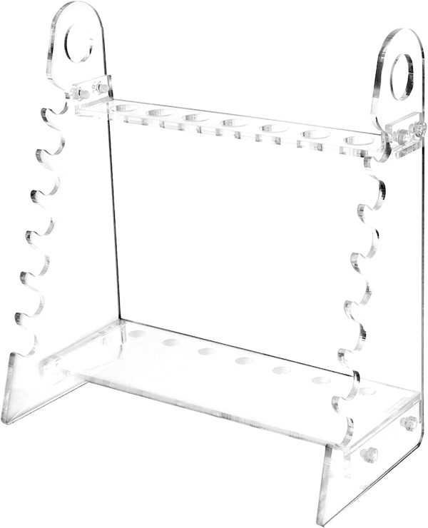 QWORK Pipette Holder Lab Pipet Rack with 1.5 cm Hole Diameter, Organic Glass Trapezoid Pipette Holder