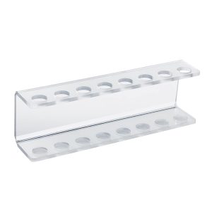 Ackers Transparent Acrylic Test Tube Rack, 8 Tube Capacity, 0.7“ (18mm) Holes for 10ML Test Tubes