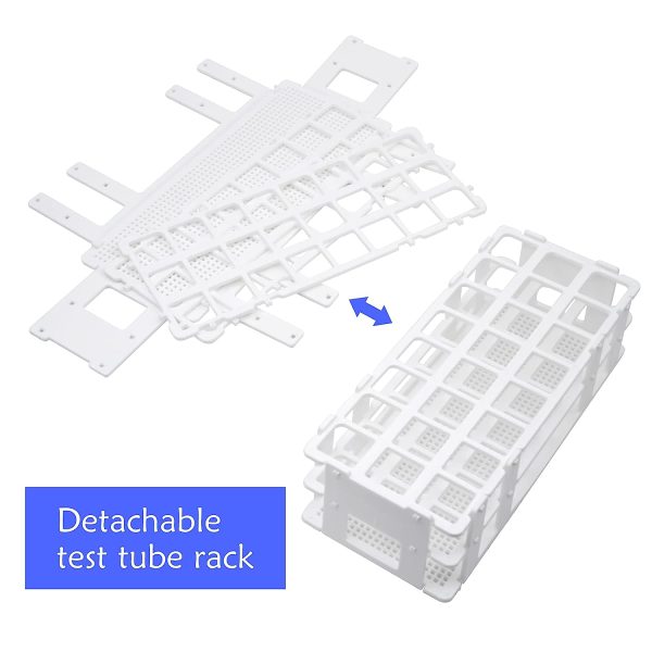 HHNIULI 10PCS Plastic Test Tube Rack, 24 Holes Lab Test Tube Rack Holder for 25mm Test Tubes, White, Detachable - Image 2
