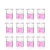 Labvida 12pcs of Glass Beakers Shot Glass, Vol.25ml, 3.3 Borosilicate Griffin Low Form with Printed Graduation, LVA001