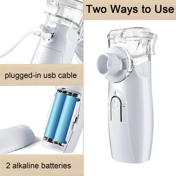 Portable Mesh Nebulizer, Gülife Portable Nebulizers Cool Mist Steam Inhaler for Moisture, USB/Battery Operated Nebulizer Machine for Home Office Travel Use - Image 4