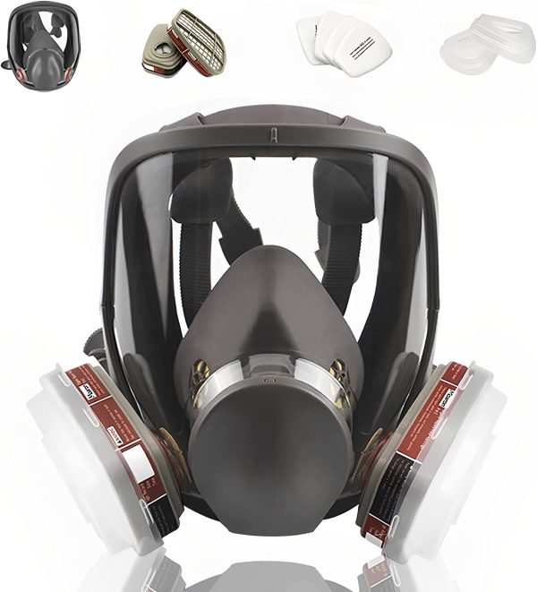 MOARON Full Face Respirаtor Reusable, Organic Vapor Respirаtor Compatible with Particulate Filter, Protection for Painting, Machine Polishing, Welding, Same as 6000 6800 7800 FF-400 V-Series