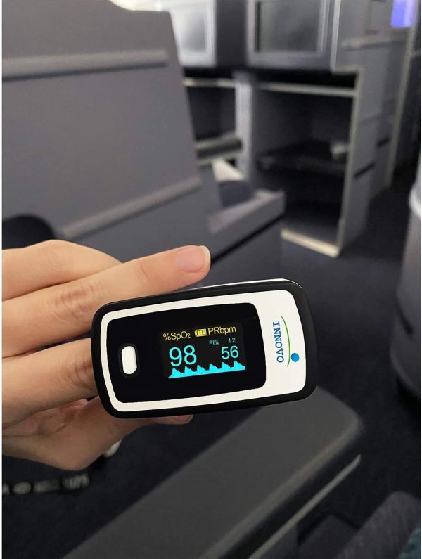 Innovo Deluxe iP900AP Fingertip Pulse Oximeter with Plethysmograph and Perfusion Index (Off-White with Black) - Image 3