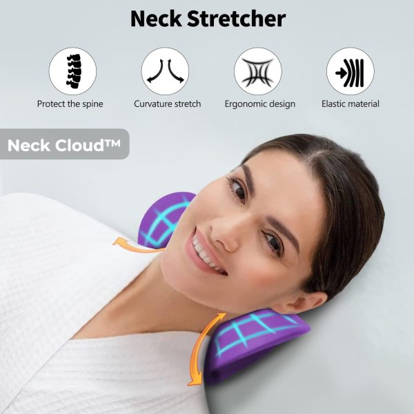 Neck Cloud - Cervical Traction Device, Neck Cloud for Hump, Cervical Neck Traction Device, Neck and Shoulder Relaxer,Neck Stretcher Cervical Traction for Tmj Pain Relief (Purple) - Image 4