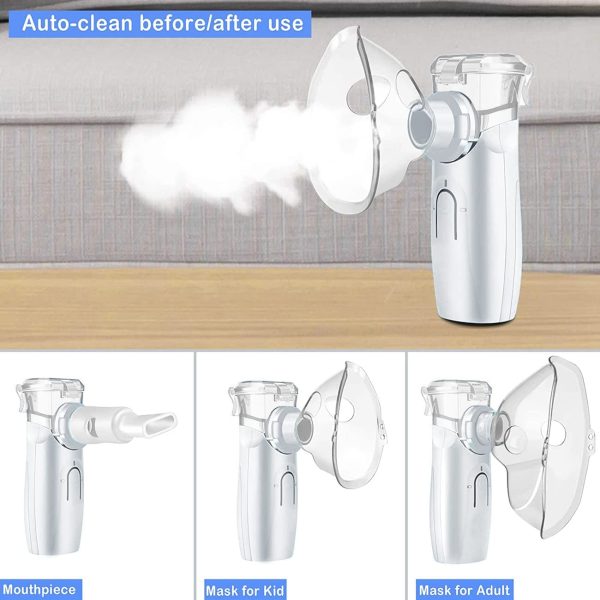 Portable Mesh Nebulizer, Gülife Portable Nebulizers Cool Mist Steam Inhaler for Moisture, USB/Battery Operated Nebulizer Machine for Home Office Travel Use - Image 3