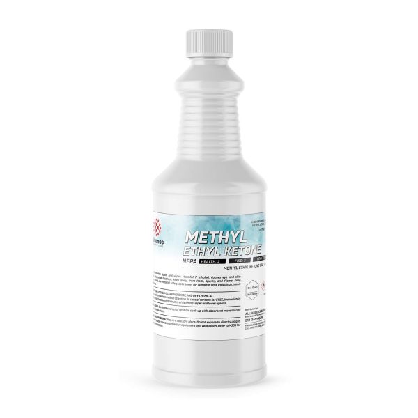 Methyl Ethyl Ketone (MEK) - 1 Quart (32 FL Oz) - Solvent for Glues, Paints, Coatings, and Printing Inks - Alliance Chemical