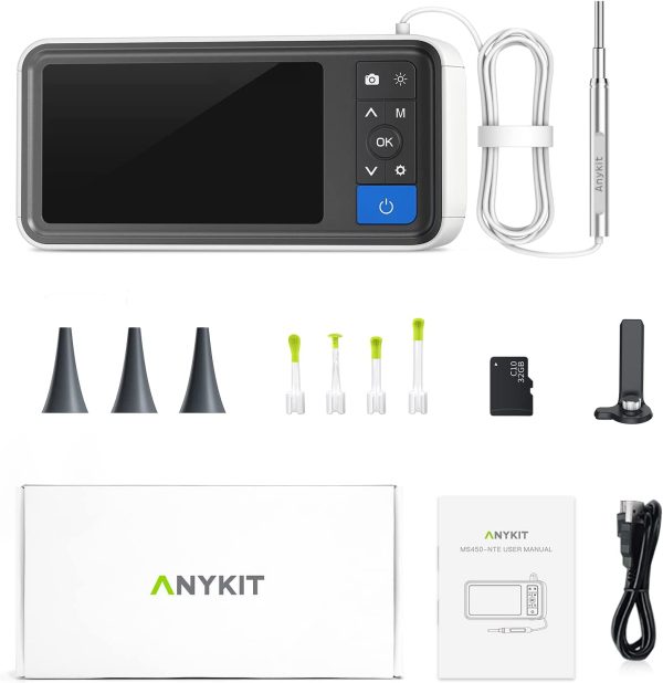 Digital Otoscope with 4.5 Inches Screen, Anykit 3.9mm Ear Camera with 6 LED Lights, 32GB Card, Ear Wax Removal Tool, Specula and 2500 mAh Rechargeable Battery, Supports Photo Snap and Video Recording - Image 6