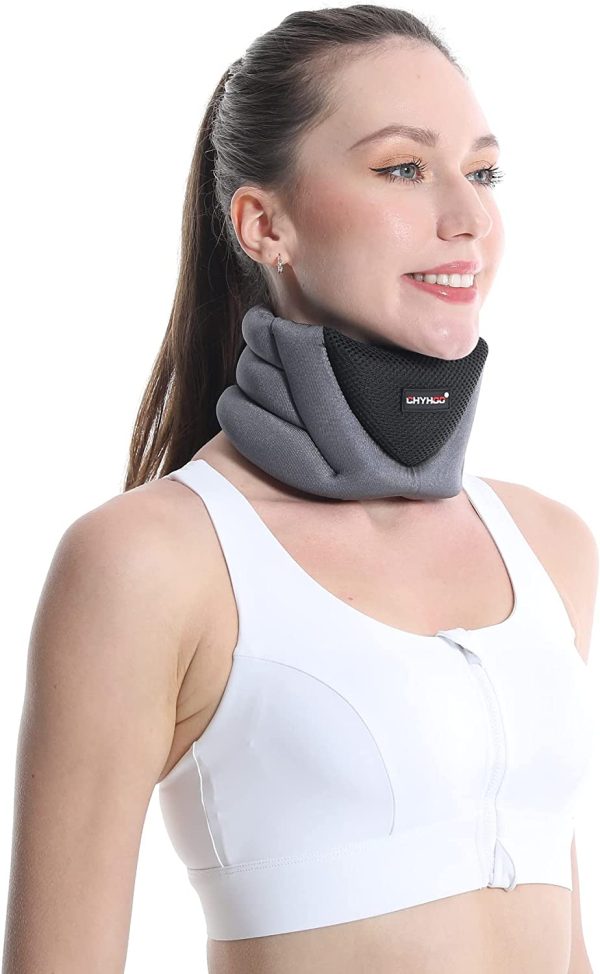 CHYHOO Neck Brace for Neck Pain and Support,Foam Cervical Collar for Wraps Keep Vertebrae Stable and Aligned,Relieves Neck Pain and Spine Pressure for Women & Men（ 3.5″Depth Collar,M） (L,2.6 Ounce)