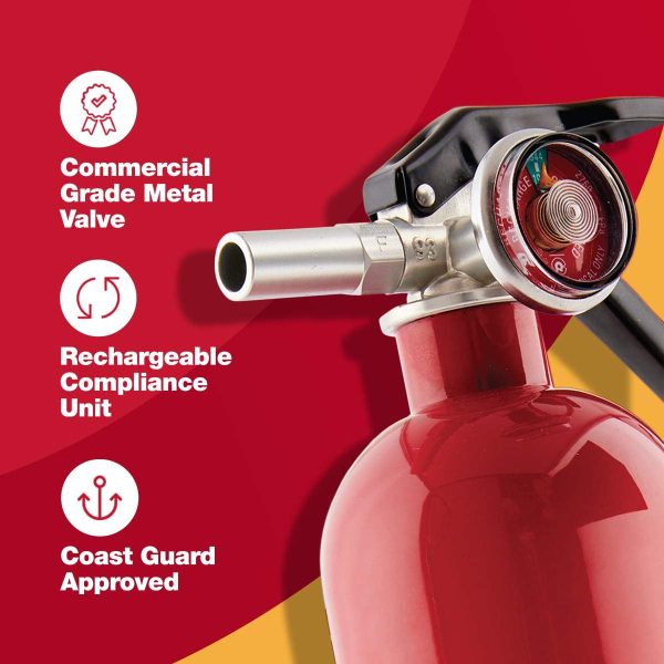First Alert HOME1 Rechargeable Standard Home Fire Extinguisher UL Rated 1-A:10-B:C, Red - Image 3