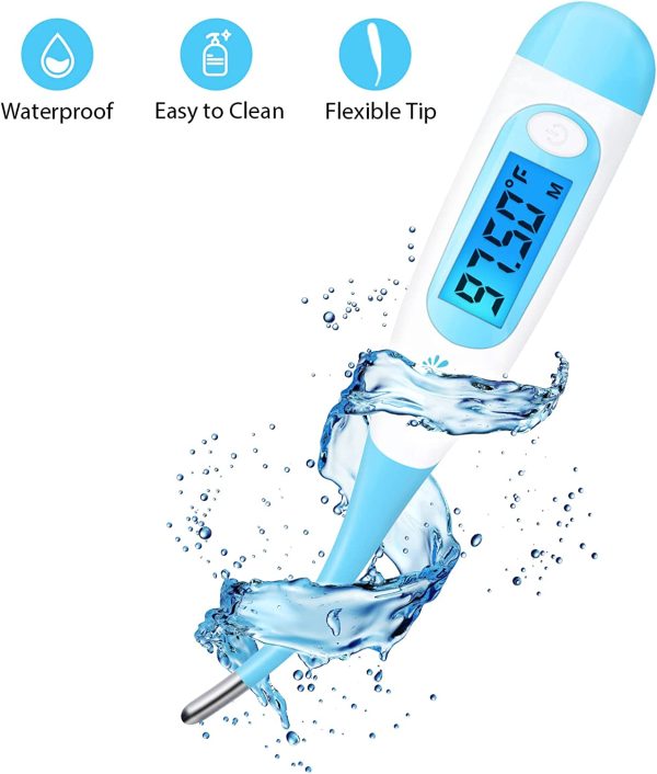 Easy@Home Digital Basal Thermometer with Blue Backlight LCD Display, 1/100th Degree High Precision and Memory Recall, NOT Bluetooth Enabled, Upgraded EBT-100B(Blue) - Image 6